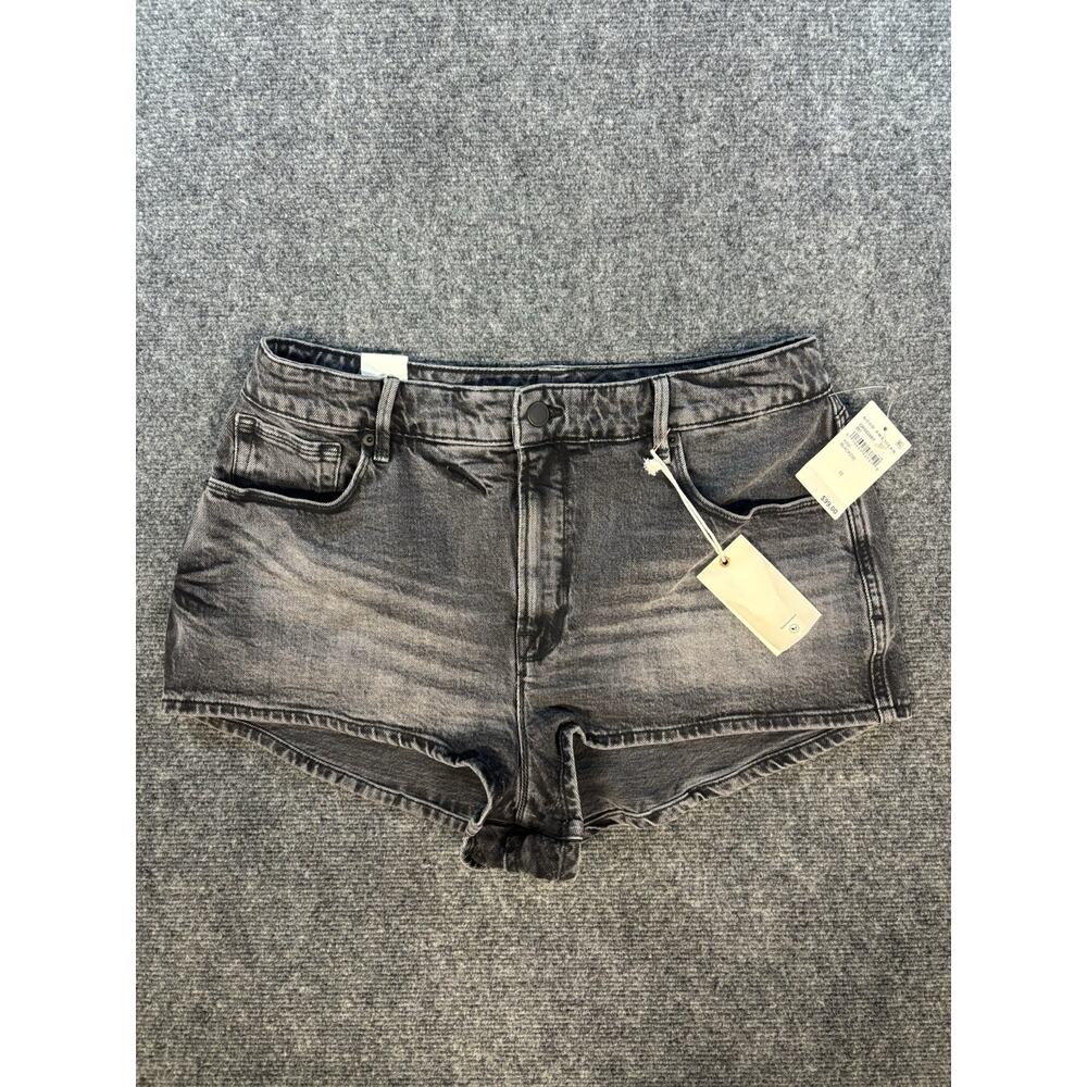 NWT Good American High Rise Distressed Cut Off Denim Shorts Gray Size 12/31